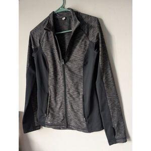 Women's Ideology Gray Black Full Zip Active Jacket S
